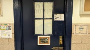 The front door of the college and career office.